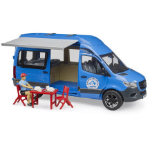 Autorulota MB Sprinter camper, cu figurina si accesorii - Bruder 02684