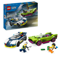 LEGO® City - Urmarire cu masina de politie si masina puternica 60415, 213 piese