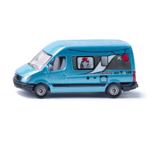 Campervan Siku vedere laterală cu inscripția Family on Tour