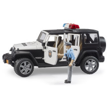 Jeep Bruder Wrangler Rubicon Poliție cu figură și lumini + sunet