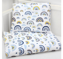 Set lenjerie pătuț Scamp Rainbow – bumbac 100% cu imprimeu curcube