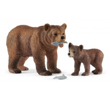 Set figurine Schleich 42473, Ursoaica Grizzly cu pui