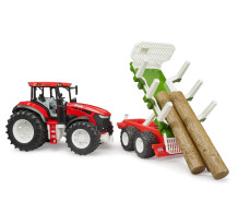 Tractor Bruder ROADMAX cu remorca basculabila si 3 busteni