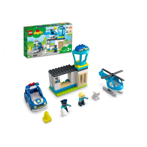 LEGO DUPLO - Sectie de politie si elicopter pentru salvare 10959, 40 piese