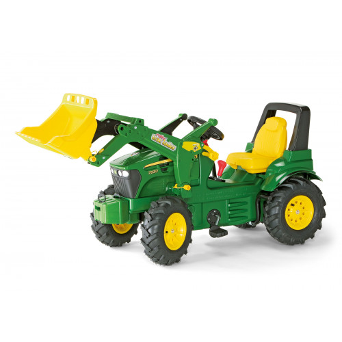 Tractor cu pedale Rolly Toys 710126, John Deere 7930 cu anvelope pneumatice, schimbator de viteze si frana