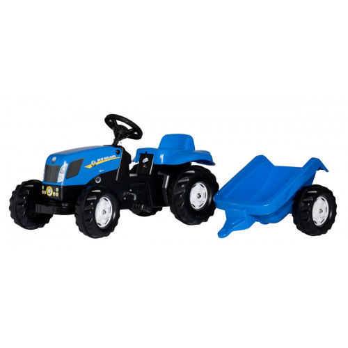 Tractor cu pedale Rolly Toys, New Holland T7040 cu remorca rollyKid