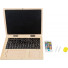 Jucarie tip Laptop educativ din lemn, pentru copii, cu elemente magnetice