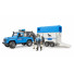 Masina de politie Land Rover cu remorca cai si figurina, Bruder 02588