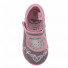 Pantofi fetite, cu scai, din material textil, gri-roz, cu motiv brodat
