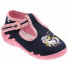 Papucei fetite, cu catarama, din material textil, bluemarin cu roz, cu motiv brodat Ponei REB5276