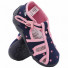 Papucei fetite, din material textil, bleumarin, cu stelute roz
