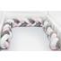 Protectie laterala patut Scamp, impletita, 210 cm, alb-gri-roz