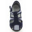 Sandale baietel cu catarama, din material textil, bleumarin