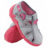 Sandale fetite cu catarama, din material textil, roz, cu floricel