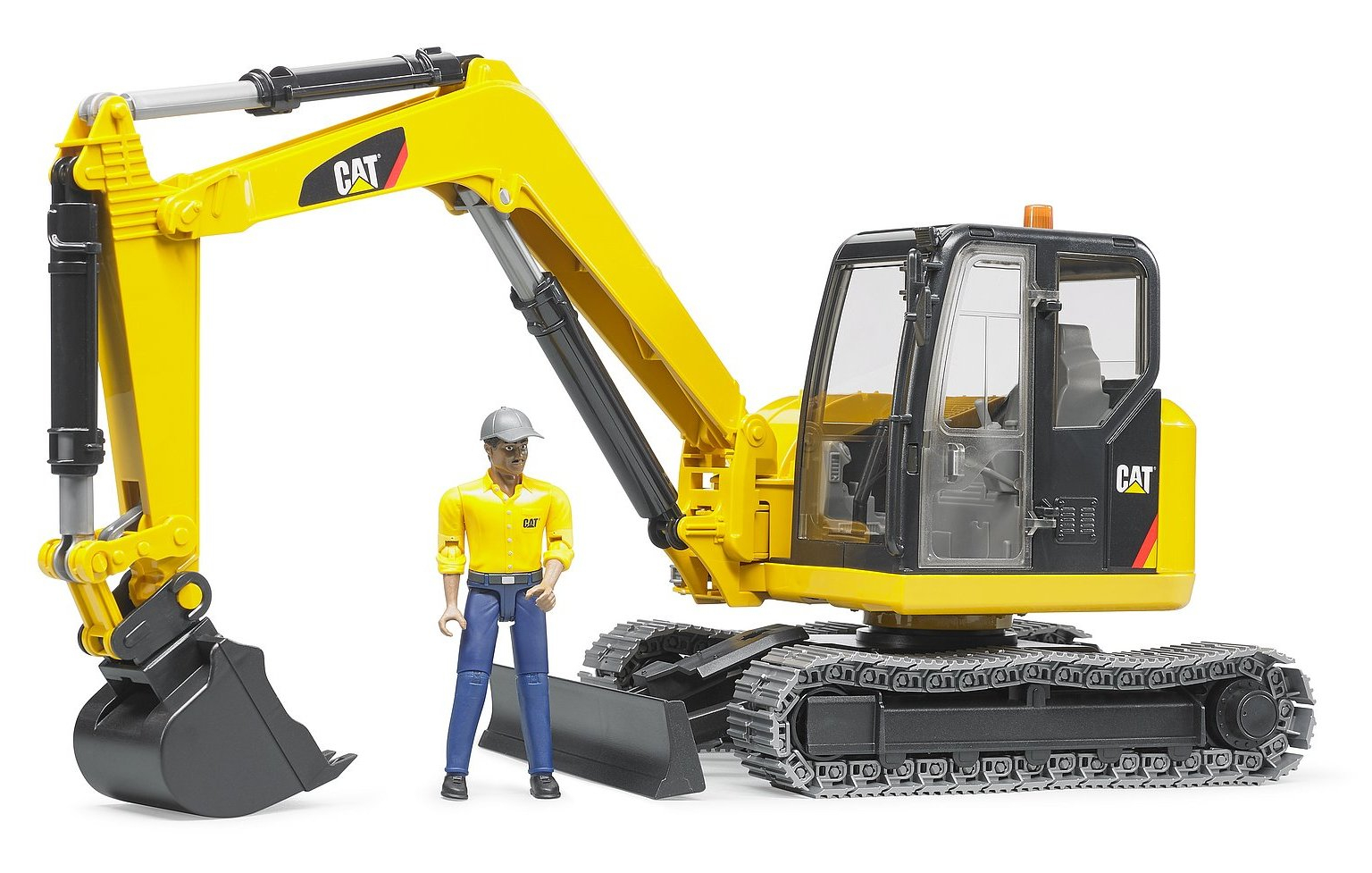 Excavator Cat Minibagger cu muncitor, Bruder 02466