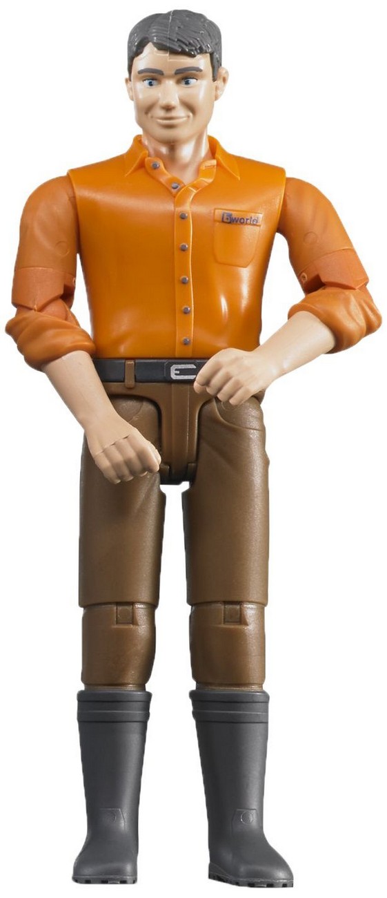 Figurina barbat cu camasa portocalie Bruder bworld