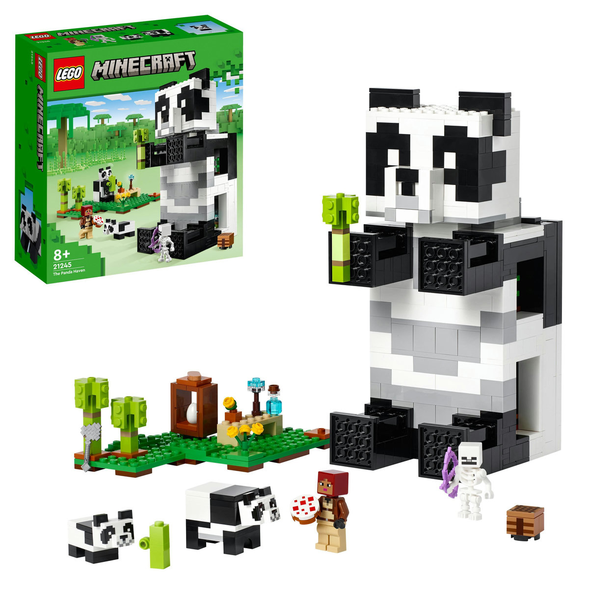 LEGO Minecraft - Refugiul ursilor panda 21245, 553 piese