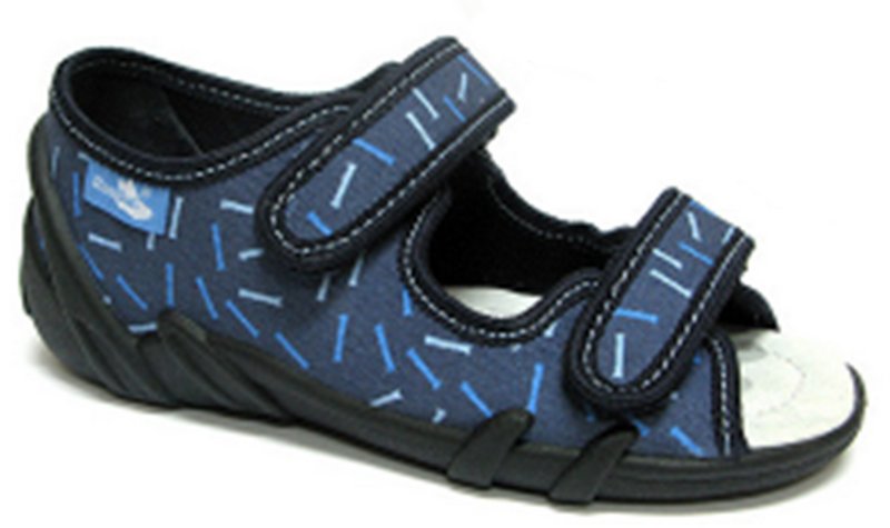 Sandale baietel cu scai, din material textil, albastru