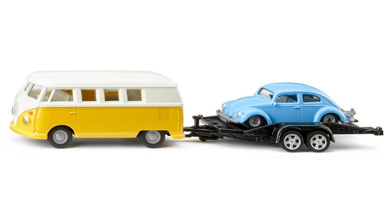 VW T1 cu remorcă și VW Beetle - Siku 2567, scara 1:50