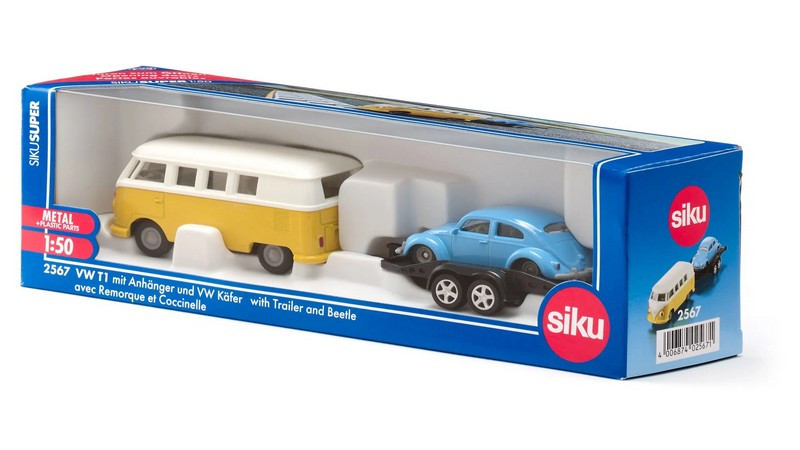 VW T1 cu remorcă și VW Beetle - Siku 2567, scara 1:50